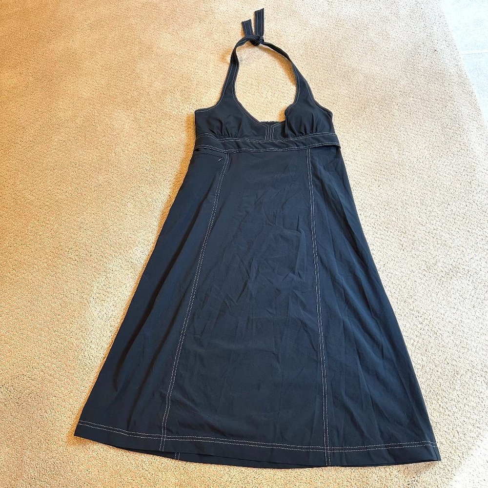 Athleta Dress Pack Everywhere Black Halter Size XL Tall #40360 Athleisure Travel